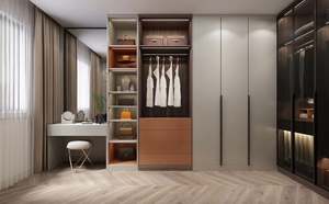 Système de dressing moderne 2024, armoire en bois, armoire sur mesure, meubles de chambre à coucher, dressing en bois - Product Image 6