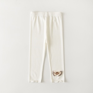 Leggings Estivi Sottili in Cotone e Rayon Stampati <span class=keywords><strong>per</strong></span> Bambine, <span class=keywords><strong>Pantaloni</strong></span> Casual con Elastico in Vita e Bordo Arricciato - Product Image 6