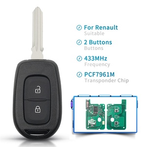 Télécommande de <span class=keywords><strong>voiture</strong></span> Heart Horse 433Mhz à 2 boutons avec puce PCF7961M et pile CR2032 pour Sandero, Logan, <span class=keywords><strong>Clio</strong></span> 4, Clé Maîtresse - Product Image 2