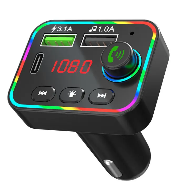 F4 Fm Transmitter Car Mp3 Player For Car Usb Charger Led Backlight Fm Radio Adapter Hands Free Chargers Support Tf Card Usb Disk