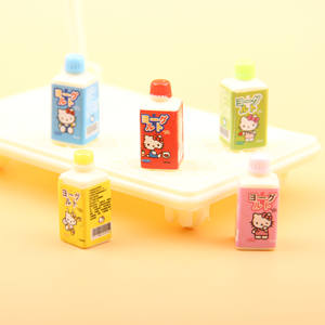 Kawaii dibujos animados resina Kt gato simular botella de yogur lindo gatito 3D botella de leche adornos Diy accesorios caja de teléfono basura Decoración - Product Image 2