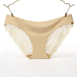 Ensemble de lingerie féminine de luxe en soie ultra-fine, haute élasticité, sans couture, respirant, culottes - Product Image 6