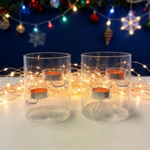 Portavelas Cilíndrico de Vidrio Borosilicato Estilo Europeo, Lámpara de Aceite a Prueba de Viento, Decoración Creativa <span class=keywords><strong>para</strong></span> el Hogar, Navidad, Pascua - Product Image 3
