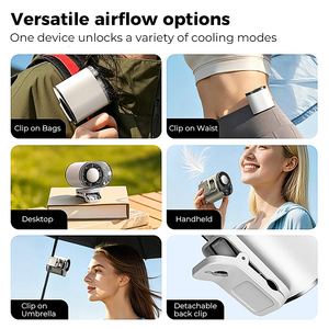 Ventilateur de taille portable Pluska G17, 3000 mAh rechargeable, flux d'air puissant, 199 niveaux de vitesse de vent réglables, refroidissement par glace pour l'extérieur - Product Image 5