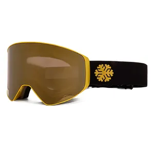 Faible QUANTITÉ MINIMALE DE COMMANDE personnalisé logo sangle ski lunettes magnétique neige lunettes anti brouillard