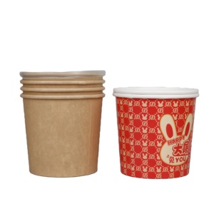 Dùng một lần giấy kraft súp ly với gợn tường tùy chỉnh in thân thiện với môi vuông trà sữa ly với lớp phủ - Product Image 5