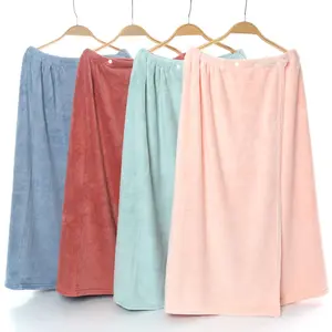 2023 New Coral Fleece Water assorbente Quick Dry Women Bath Skirt Wrap Gown per Spa bagno Logo personalizzato