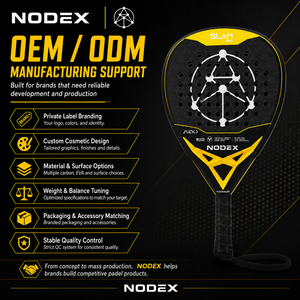 Raqueta de Pádel de Fibra de Carbono NODEX, Precio de Fábrica OEM, Logotipo Personalizado, Sistema de Orificios Inteligentes de Alta Calidad, <span class=keywords><strong>Palas</strong></span> de Pádel - Product Image 3