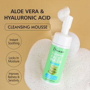 <span class=keywords><strong>Limpiador</strong></span> <span class=keywords><strong>Facial</strong></span> Espumoso de Aloe Vera <span class=keywords><strong>con</strong></span> Ácido Hialurónico del Fabricante, Calmante Instantáneo para el Enrojecimiento de la <span class=keywords><strong>Piel</strong></span> <span class=keywords><strong>Sensible</strong></span> - Product Image 3