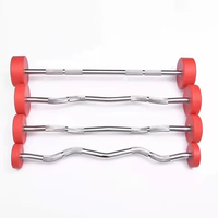 Barre de musculation fixe en PU, fournie directement par l'usine, pour équipement de fitness masculin, barres courbes et droites, usage commercial
