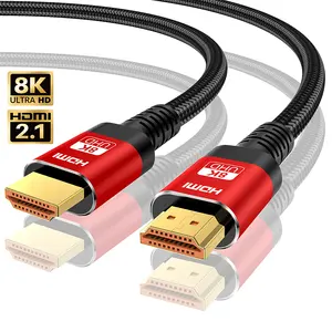 كابل HDMI إلى HMDI بطلاء ذهبي عالي الوضوح 8K 60 هرتز 4K 120 هرتز كابل HDMI للتلفاز مع أسلاك فيديو كابل Cavo ثلاثي الأبعاد 1 متر 2 متر 3 متر 5 متر كابل 2.1 HDMI