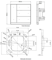 Système d'automatisation mural pour maison, capteur multifonction KNX Waltz à bouton-poussoir sécurisé 1-gang