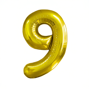 Globo de Papel de Aluminio Dorado con el Número 9 para Fiestas, Decoración para Fiestas de Cumpleaños, Celebración Infantil de 80 cm - Product Image 2