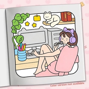 Libro da disegno a matita per <span class=keywords><strong>ragazze</strong></span> con pagine da colorare rosa rilassanti e disegni creativi di graffiti 20x20cm - Product Image 2