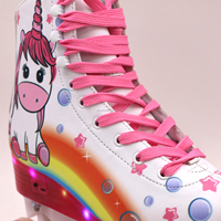 Patins à roulettes à LED Jun Ran JR-875E à quatre roues, 54*32mm, pour l'extérieur, de haute qualité, pour enfants, roulements ABEC-7, matériau PU