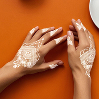 Cinq et dix GMPC/Sedex/ISO/EUDR blanc dentelle tatouage autocollant mariage mariée main visage bras étanche temporaire henné tatouage autocollant