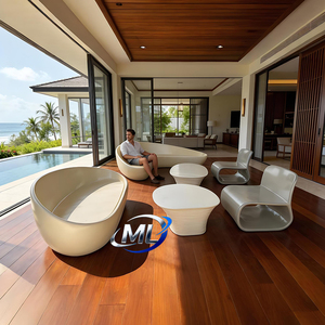 Conjunto de Muebles de Lujo para Exteriores de Fibra de Vidrio para Comedor, Gimnasio, Patio, Resort, Villa, Sofá Individual, Mesa de Centro - Moderno y Ecológico - Product Image 4