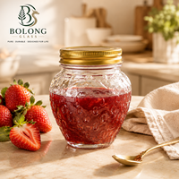 Bocaux de conservation alimentaire ronds en verre, écologiques, non toxiques, avec couvercle métallique doré, hermétiques, pour cuisine et garde-manger, lot de 3, avec logo personnalisé.