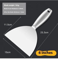 Cuchillo de masilla de acero inoxidable para construcción DIY de una pieza, hoja elástica gruesa y delgada para pala de limpieza de barro de diatomeas