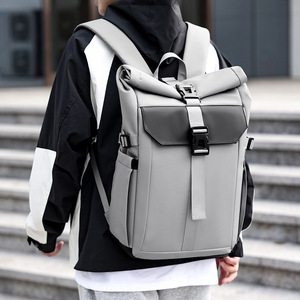 <span class=keywords><strong>Sac</strong></span> à dos pour ordinateur portable en cuir PU imperméable à grande capacité avec logo personnalisé, design professionnel pour l'école, les voyages, le <span class=keywords><strong>travail</strong></span>, dos souple - Product Image 3