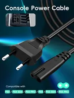 Câble d'alimentation 2 broches de 1,5 m, rallonge secteur pour PS4, PS5, Xbox, ordinateur portable, prise standard US, UK, EU disponible