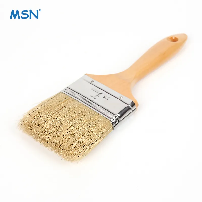 MSN 1102พู่กันจีนสำหรับวาดภาพสีน้ำมันด้ามไม้พร้อมแปรงทาสีโลหะ