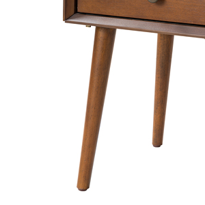 Nightstand With 2 <b>Drawers</b> Walnut Wood Storage <b>Side</b> <b>Table</b> For Bedroom - Product Image 5