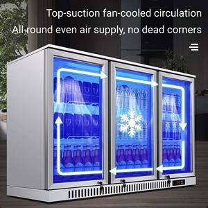 Réfrigérateur de bar encastrable sous comptoir avec portes en verre trempé double, élégant réfrigérateur intégré pour hôtel, café, bar commercial - Product Image 4