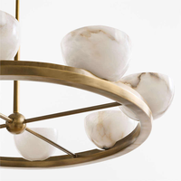 Lustre suspendu en albâtre espagnol de style américain moderne et luxueux pour salon, chambre, salle à manger, villa, maison