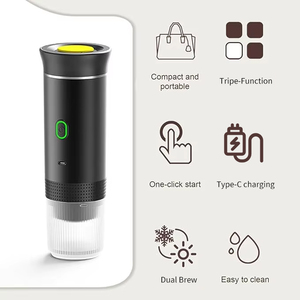 Machine à café <span class=keywords><strong>expresso</strong></span> électrique portable double extraction, 20 bars de pression, chargement Type-C, brassage automatique, pour la maison, l'hôtel et l'extérieur - Product Image 3