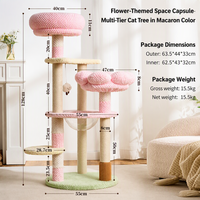 Arbre à chat avec capsule spatiale, condo multi-niveaux pour chat, griffoir en sisal, grand structure d'escalade pour chats d'intérieur