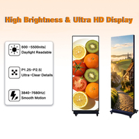 P1.25 P1.5 P1.8 P2.5 Katlanabilir Led Poster Ekranı Ayaklı Reklam Led Poster Ekranı Dijital Tabela ve Ekran