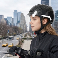 Nouvelle Arrivée Casque de Vélo Électrique/Scooter Urbain Résistant aux Chocs en PC EPS Durable avec Lunettes Amovibles