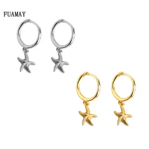 FUAMAY Fashion Jewelry Siver 925 Earrings Sea Pendant For Women Starfish Earrings