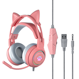 <span class=keywords><strong>Auriculares</strong></span> G25 <span class=keywords><strong>de</strong></span> 50 mm con <span class=keywords><strong>Orejas</strong></span> <span class=keywords><strong>de</strong></span> <span class=keywords><strong>Gato</strong></span>, Luces LED, Micrófono, Diseño Adorable para Juegos <span class=keywords><strong>de</strong></span> PS4, para Chicas y Chicos Gamers - Product Image 1