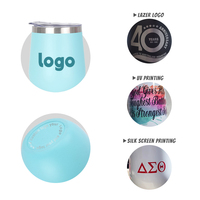 Gobelet isotherme en acier inoxydable de 12 oz, revêtement poudré, sans pied, avec couvercle transparent, logo personnalisé, boîte cadeau, achat en gros OEM