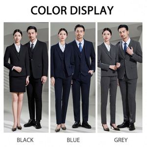 Costumes de mariage pour hommes, coupe ajustée, gilet et pantalon, costumes de travail sur mesure pour femmes, gris clair, styles de costumes de bureau formels pour femmes - Product Image 3
