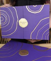 Boîte rigide personnalisée de luxe pour bougies, à double porte magnétique, avec revêtement UV, en matériaux recyclés, pour emballage cadeau de fard à joues en poudre libre