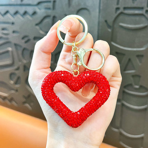 Luxury <b>Women</b> Gift Crystal Bling Rhinestone Heart Keychain Bag Car Charm Pendant Diamond Key Chains Heart <b>Keyring</b> Girly Keychain - Product Image 6