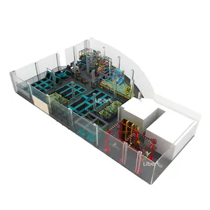 O centro grande do entretenimento da família ostenta o centro do jogo do shopping do complexo e o parque interno do trampolim com o guerreiro do ninja para a venda