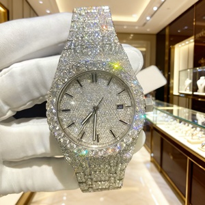 Montre automatique pour homme sertie de diamants de laboratoire et de moissanite, personnalisable, montres mécaniques, testées au diamant - Product Image 1