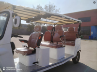 Tricycle électrique certifié CEE pour passagers avec auvent, idéal pour le transport touristique et en station balnéaire