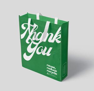 Sac d'épicerie réutilisable écologique personnalisé fourre-tout non tissé avec logo imprimé polypropylène PP produit promotionnel - Product Image 1