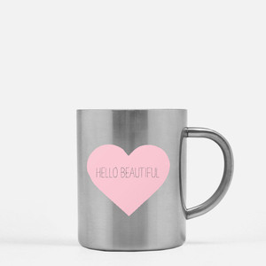 Taza de Oro Rosa y Plata con Diseño de Corazón Hermoso - Product Image 2