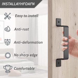 Pintu gudang pabrik pegangan tarik baja hitam perangkat keras untuk pintu geser gerbang lemari laci garasi Shed - Product Image 3