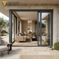 Porte coulissante en aluminium à rupture de pont thermique sur mesure, système d'économie d'espace, moderne, pour intérieur, extérieur, salon, balcon