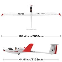 Volantex ASW28 759-1 Moteur sans balais Fuselage en plastique ESC 30A FPV Envergure de 2600 mm PNP EPO Avion télécommandé électrique RC Jouet