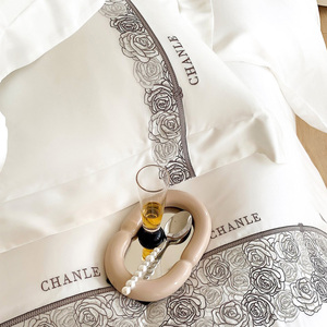 Copripiumino ricamato estivo bianco personalizzabile set biancheria da letto matrimoniale in fibra di lyocell 100% - Product Image 3