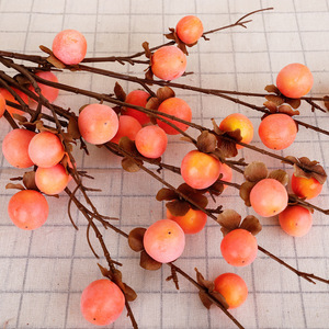 ดอกไม้ประดิษฐ์รูปผลไม้ลูกพลับจำลอง ยี่ห้อ Qihao ทำจากโฟม 8 หัว ทรงกลม สำหรับตกแต่งบ้านช่วงปีใหม่ - Product Image 4