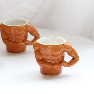 Creativity Beefcake Irregular Ceramic Cup Recyclable Sublimation Coffee Man <strong>marvel</strong> Handle Muscle <strong>Mug</strong> - Product Image 2
